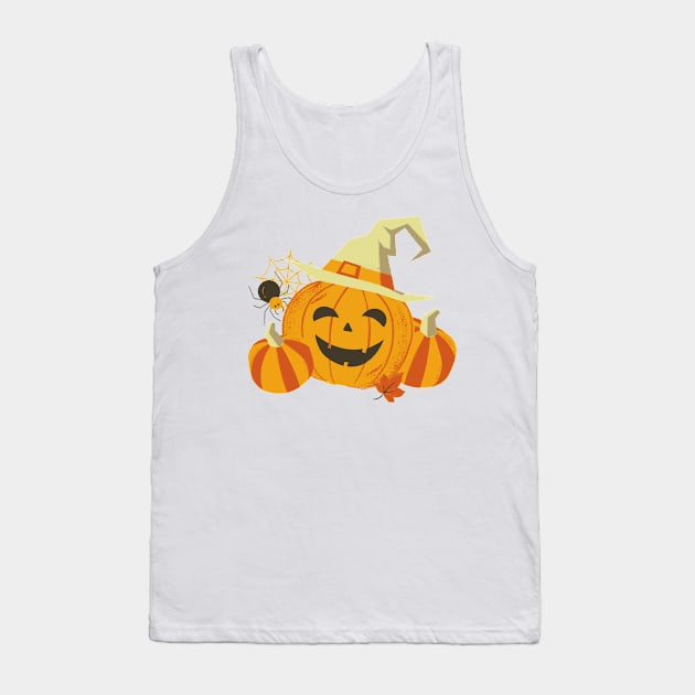 Halloween pumpkin with hat Tank Top by Arpi Design Studio